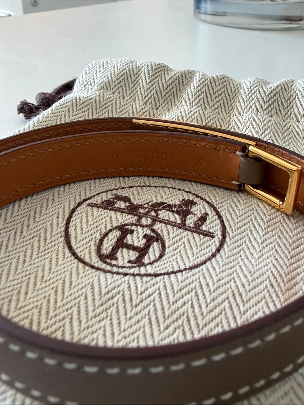 Hermes Kelly Rivale Double Tour Bracelet with Gold Ring Hardware